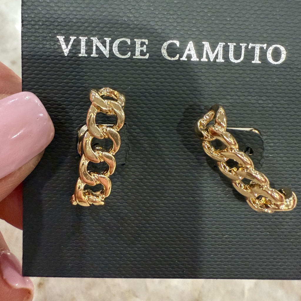 Vince Camuto Gold Chain Hoop Earrings